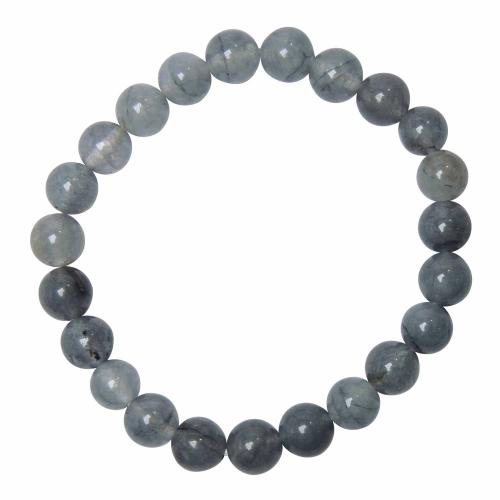 Avika Natural Dyed Grey Onyx 8 mm Beads Bracelet Color: Grey, For Unisex