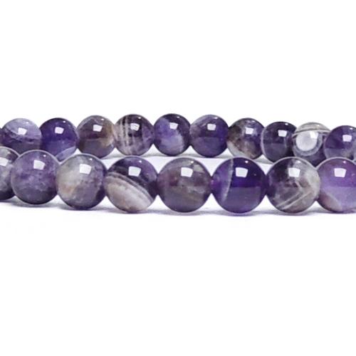 Avika Natural Energized Amethyst 6 mm Bead Bracelet (Pack of 1Pc)