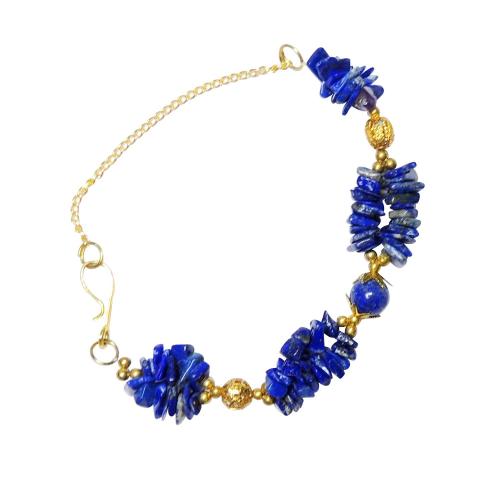 Avika Natural Energized Lapis Lazuli Designer Flowerily Friendship Band