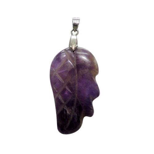 Avika Natural Energized Amethyst Leaf Pendant (Pack of 1 Pc.)