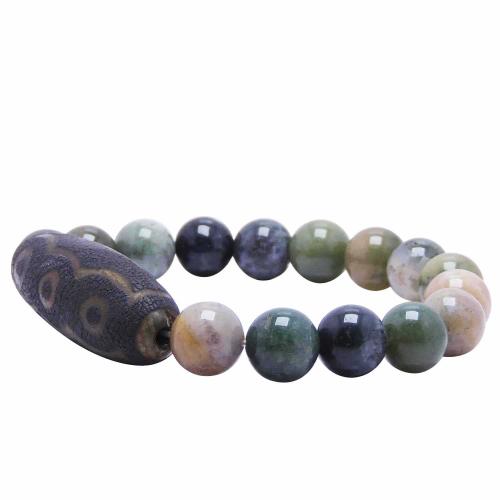 Avika Natural Energized Blood Stone with Tibetan Bead 10 MM (Pack of 1Pc)