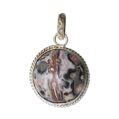 Avika Natural Fancy Jasper Gemstone Round Pendant