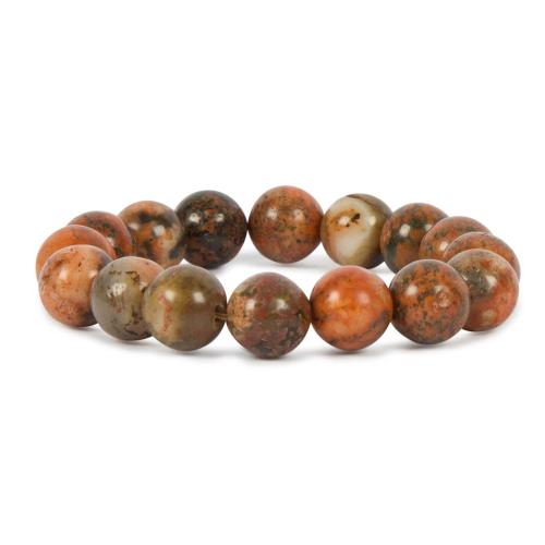 Avika Natural Fire Agate Healing 12 mm Beads Bracelet for Grounding (Pack of 1Pc)