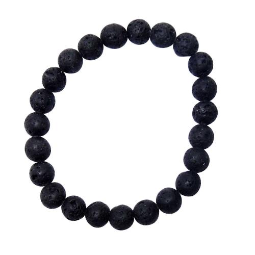 Avika Natural Lava 8 mm Bead Stone Bracelet