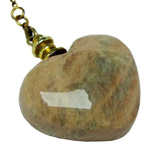 Avika Natural Peach Moonstone Gemstone Heart Pendulum(Medium)