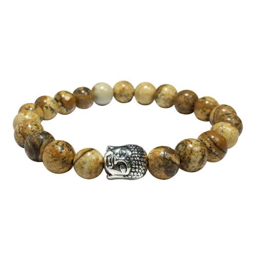 Avika Natural Picture Jasper Buddha Bracelet (Pack of 1Pc)