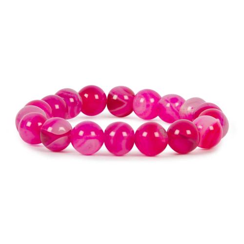 Avika Natural Pink Chalcedony 18 Beads Bracelet for Love Boys & Girls