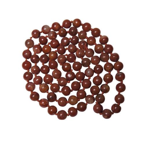 Avika Natural Red Aventurine Semi-precious Stone Mala