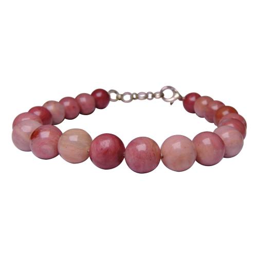 Avika Natural Rhodocrosite Bead Bracelet with Hook (Pack of 1Pc)