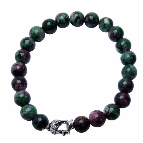Avika Natural Ruby Zoisite 8 mm Beads Buddha Bracelet