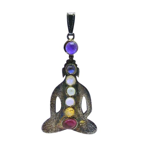 Avika Natural Seven Chakra Human Shape Energy Pendant