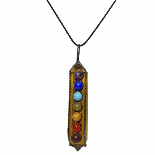 Avika Natural Seven Chakra Yellow Fancy Pendant