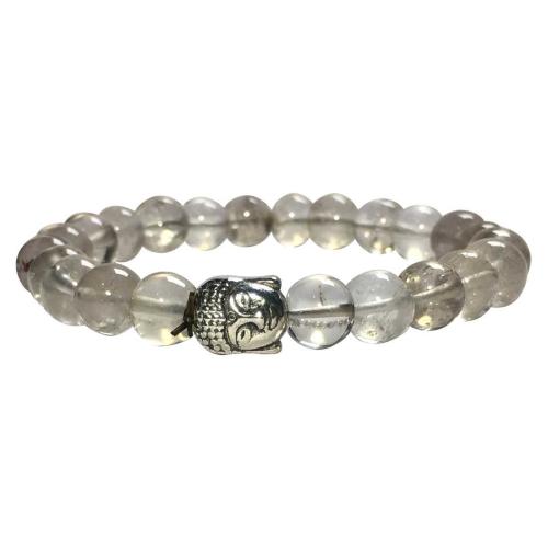 Avika Natural Smokey Quartz Buddha Bracelet (Pack of 1Pc)