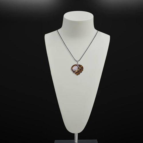 Avika Natural Tiger Eye Wrapped Heart Energy Pendant