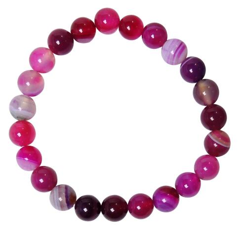 Avika Natural Treated Pink Chalcedony 8 mm Bead Stone Bracelet Color: Pink, For Unisex