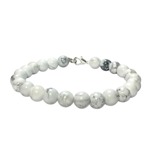 Avika Natural White Howlite Beads Bracelet with Hook (Pack of 1Pc)