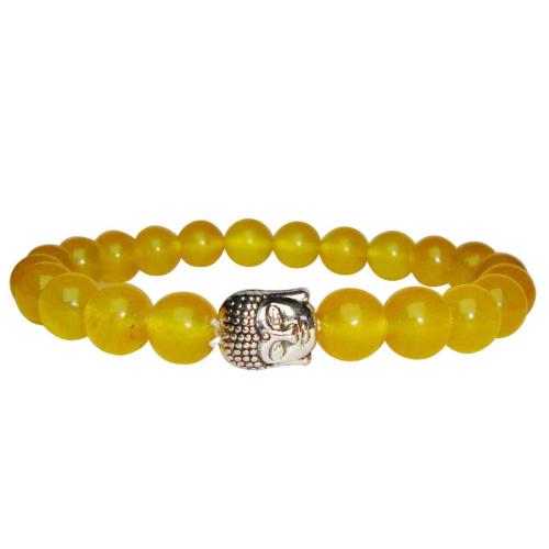 Avika Natural Yellow Jade Buddha Bracelet For Improve Blood Circulation & Chakra Healing