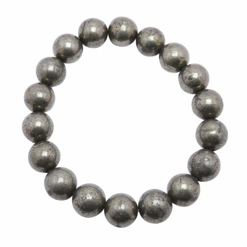 Avika Pyrite 10 mm Beads Bracelet (Pack of 1Pc)