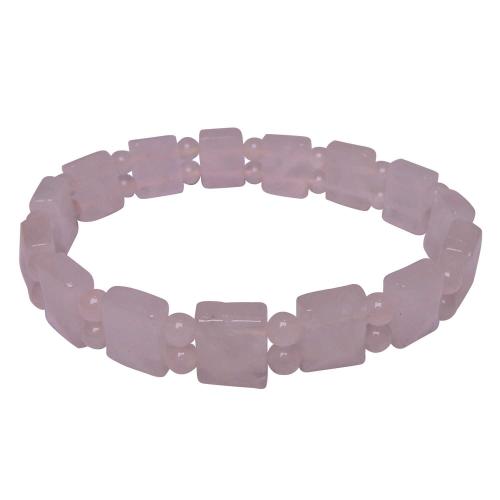Avika Rose Quartz Pyramid Beads Bracelet (Pack of 1Pc)