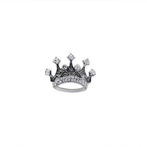 Avika Silver Metal Designer Crown Label Pin