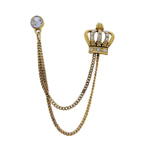 Avika Small Crown with Semi-Precious Cubic Zirconia Brooch