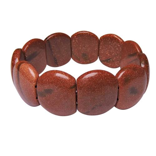 Avika Natural Energized Sun Sitara Golden Cabochon Broad Bracelet