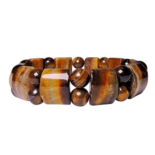 Avika Tiger Eye Rectangular Bracelet with Beads (Pack of 1Pc)