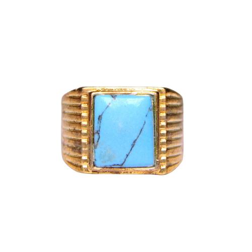 Avika Turquoise (Firoza) Ring For Men Gold Plated