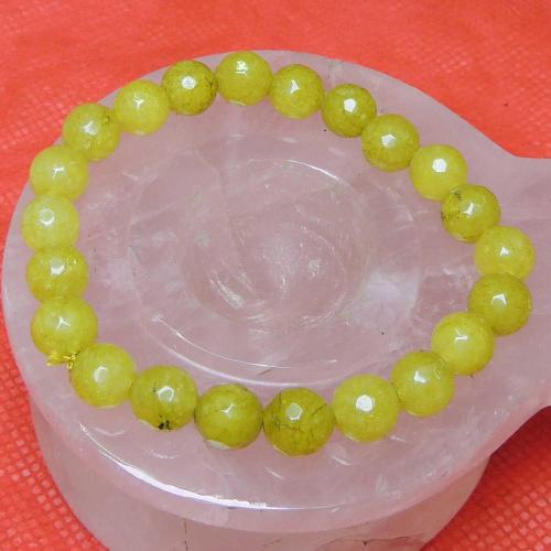 Avika Heat Processed Vesuvianite 8 mm Bead Bracelet Designer 1 Color: Yellow/Green, For Unisex