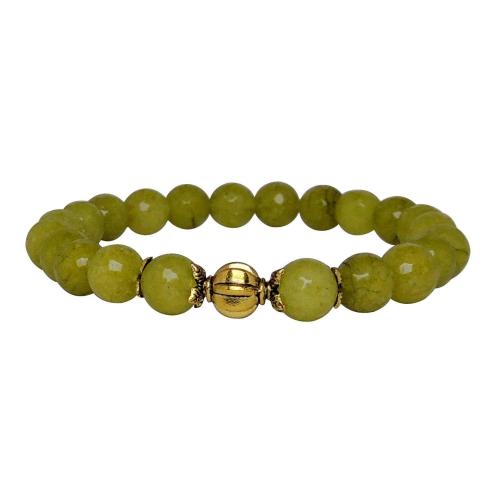 Avika Heat Processed Vesuvianite 8 mm Bead Bracelet Designer 2 Color: Yellow/Green, For Unisex